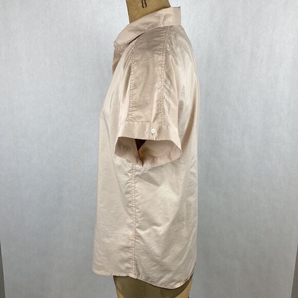 Gap Button Down Shirt Small Short Sleeve Gathered Shoulders Blouse - Picture 4 of 10